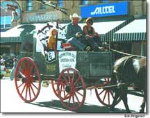 Johnny Green drives a wagon in the parade